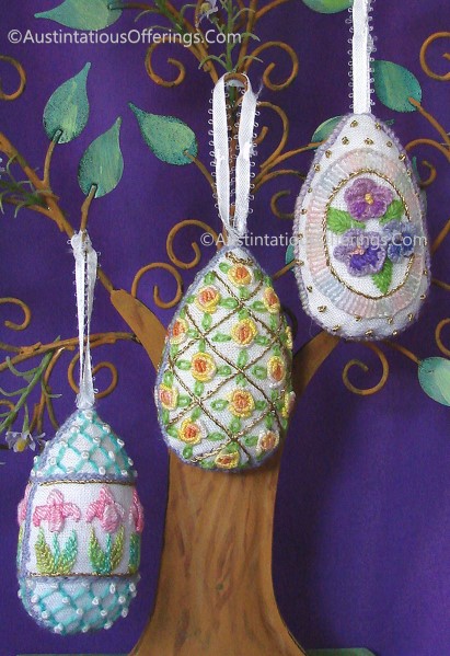 Barrani Exquisite EasterEgg Ornaments Trio Crewel Embroidery Kit