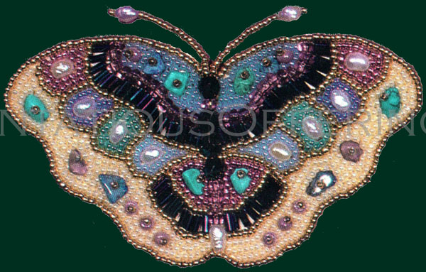 Rare Benson Beautiful Butterfly Brooch Pin Amethyst Lapis Pearls