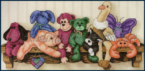 Rare Craig Cuddly Row Stuffed Animals Cross Stitch Kit Best Buds