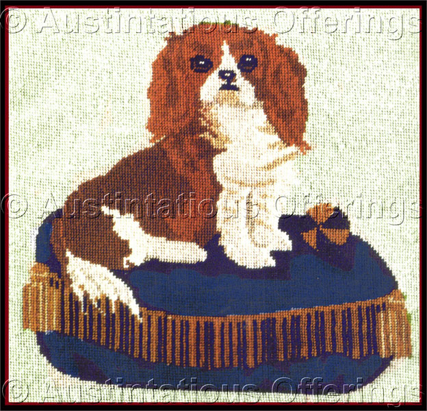 Rare Davenport Victorian Dog Portrait KC Spaniel Needlepoint Kit