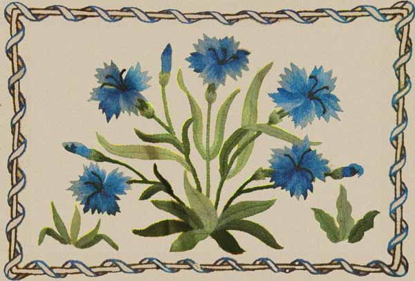 Rare Blue Carnation Crewel Embroidery Kit Williams Beginner
