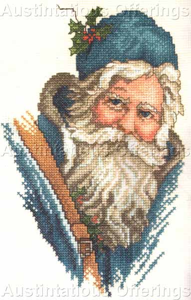 Rare Giampa Blue Robed Victorian Santa CrossStitch Kit Christmas