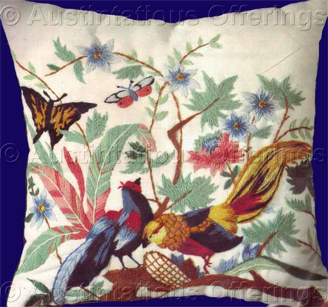 Rare Traditional Bird Floral CrewelEmbroidery Kit Woodrow Wilson