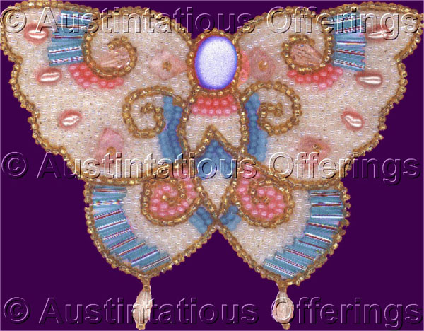 Rare Bead Art Benson Pearl Butterfly Brooch Pin Card Beading Kit