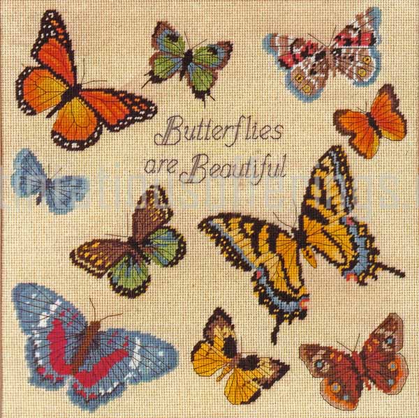 Rare Locke Beautiful Butterfly Display Needlepoint Kit