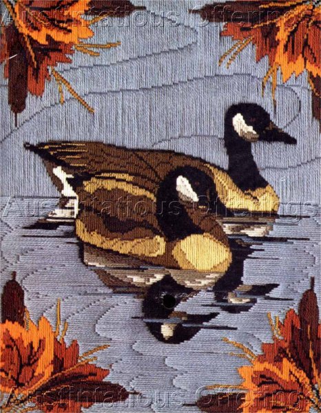 Autumn Reflections Longstitch Needlepoint Canada Geese