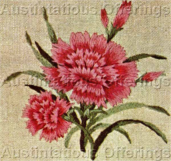 Williams Floral Month Crewel Embroidery Kit Carnation January