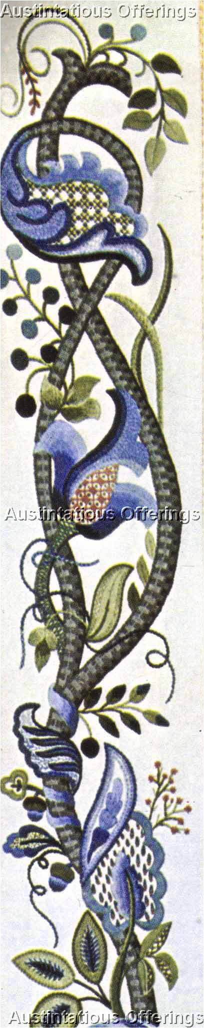 Rare Louise Chrimes Tudor Crewel Embroidery Bellpull Kit