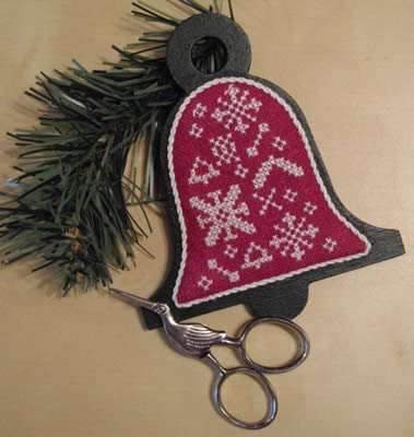 Christmas Ornament Kit Cross Stitch Wooden Folk Art Bell