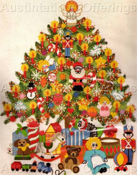 Rare Christmas Tree Fantasy Crewel Embroidery Kit Davenport