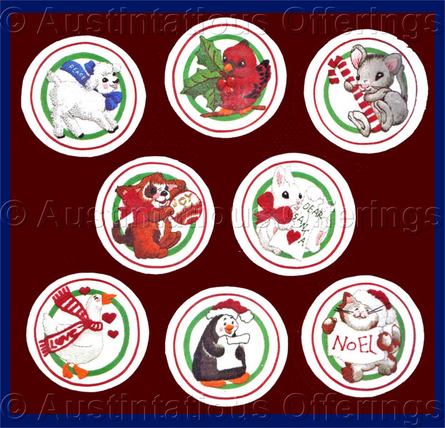 Rare Christmas Animals Crewel Embroidery Kit Ornaments Yuletide