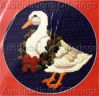 Christmas Duck and Wreath Longstitch Needlepoint Kit