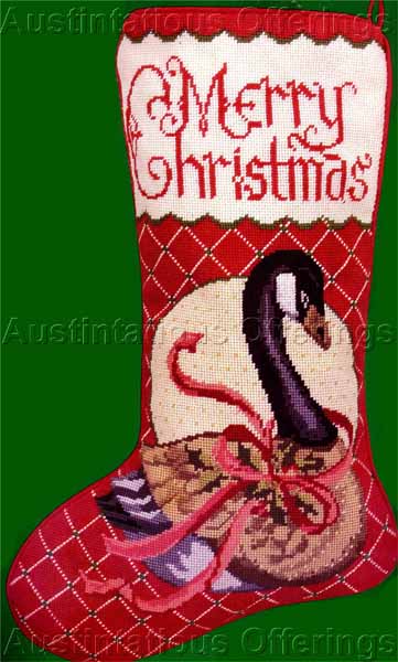 Williams Canada Christmas Goose Needlepoint Stocking Kit Trent