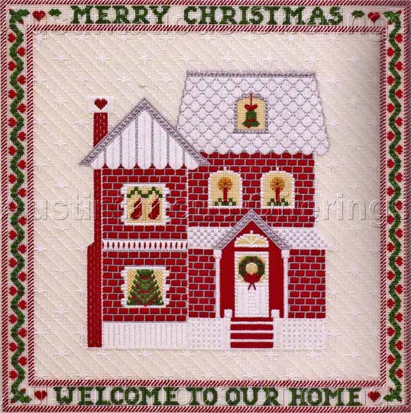 Costello Victorian Christmas House Needlepoint Kit Sampler Count