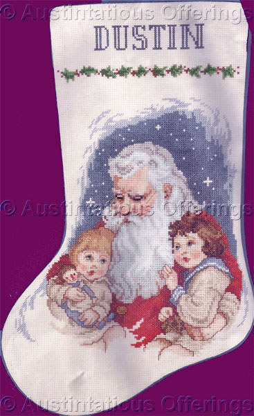 Thomas Cathey Victorian Santa Storytime CrossStitch Stocking Kit