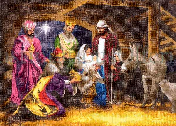 Clayton Holy Family Cross Stitch Kit Nativity Wisemen Shepherds