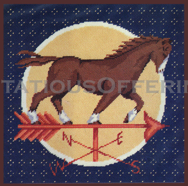 Rare LeClair Clydesdale Draft Horse Weathervane Needlepoint Kit