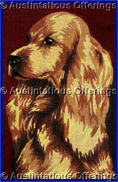 Rare Cocker Spaniel Needlepoint Canvas SEG Dog Portrait