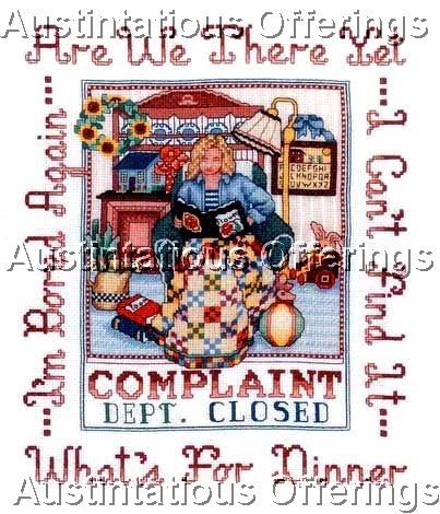 Rare Bobbie G Household Complaints Cross Stitch Sampler Kit