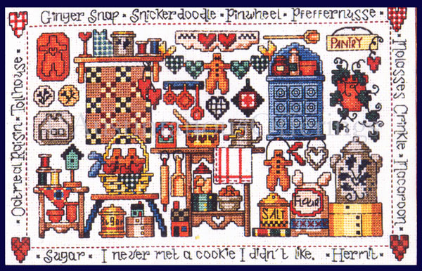 Rare Country Kitchen Counted Cross Stitch Kit Cookies