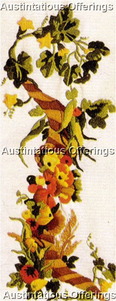 Autumn Harvest Cornucopia Crewel Embroidery Bell Pull Kit