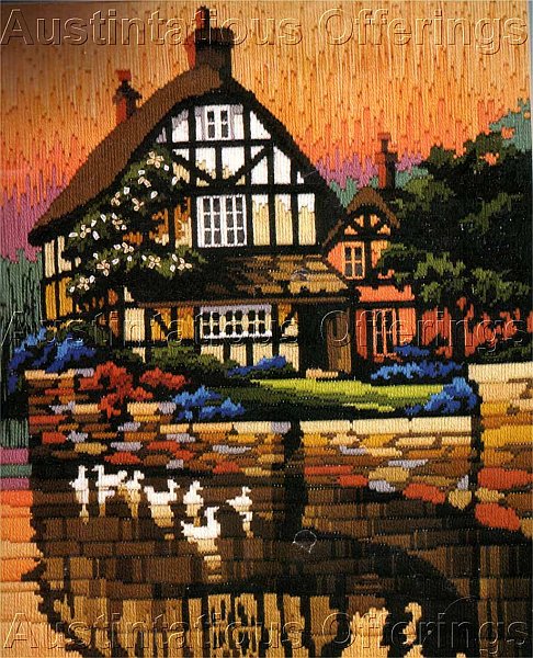 Lakeside Cottage Manor Reflections Longstitch Needlepoint Kit