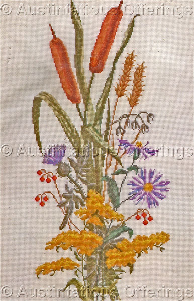 Rare Burgess Country Side Bouquet Counted Cross Stitch Kit