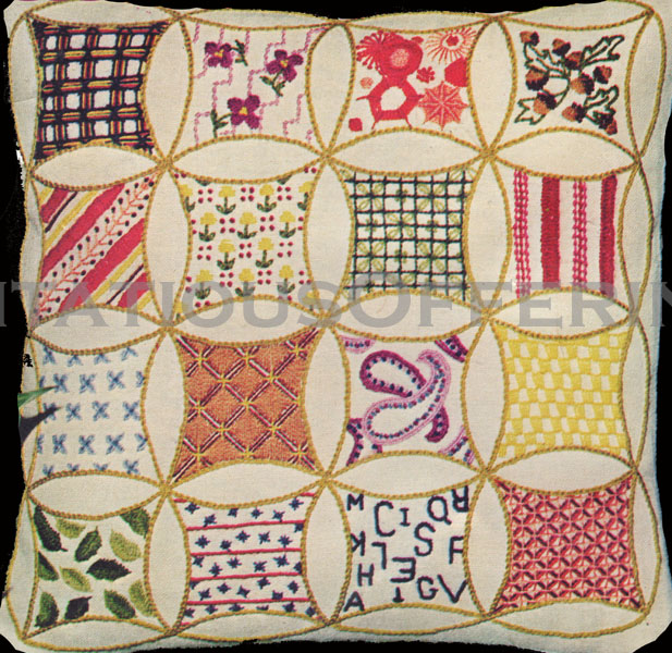 Rare Clark Patchwork Quilt Crewel Embroidery Kit Custom House