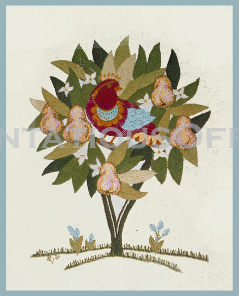 Rare Virgien Twelve Days Crewel Embroidery Kit Partridge Pear Tree