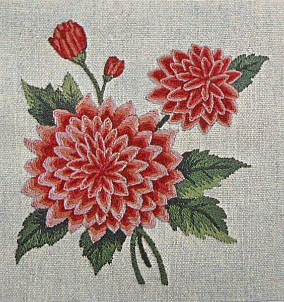 Williams Floral Month Crewel Embroidery Kit Dahlia October