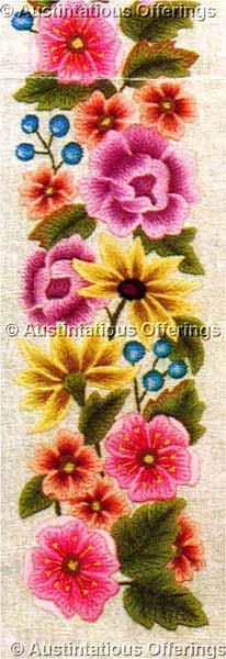 Rare Williams Flowers BellPull Crewel Embroidery Kit Danbury