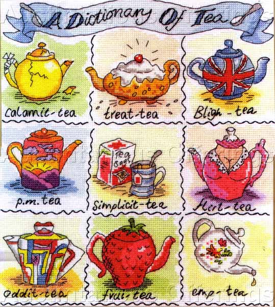 Bothy Tea Dictionary Cross Stitch Kit Teapots Helen Smith