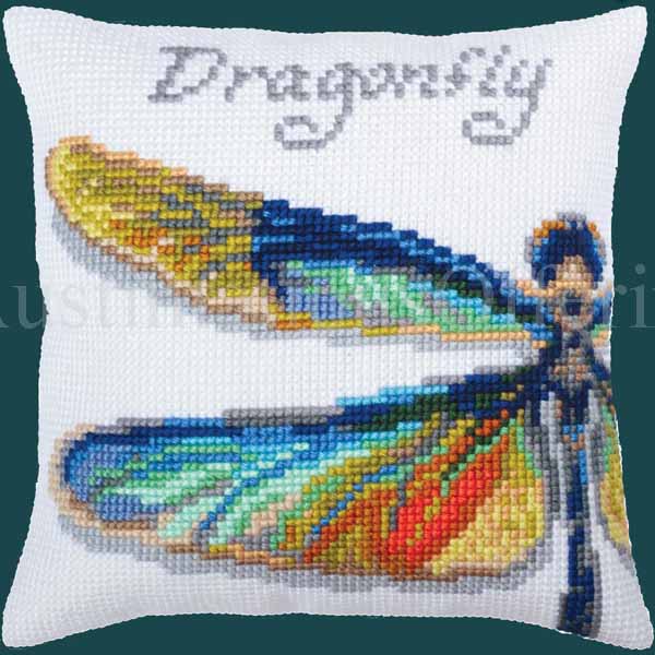 Blue Dragonfly Needlepoint Kit LargeCount Victorian Cross Stitch