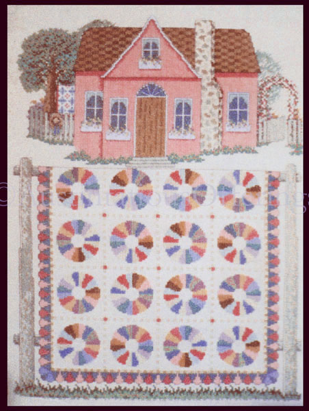 Rare Myers Plate Cottage CrossStitch Kit Country Quilt Sampler
