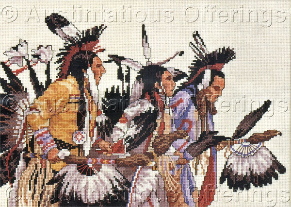 Rare Newcomb Native American Cross Stitch Kit Eagle Ritual
