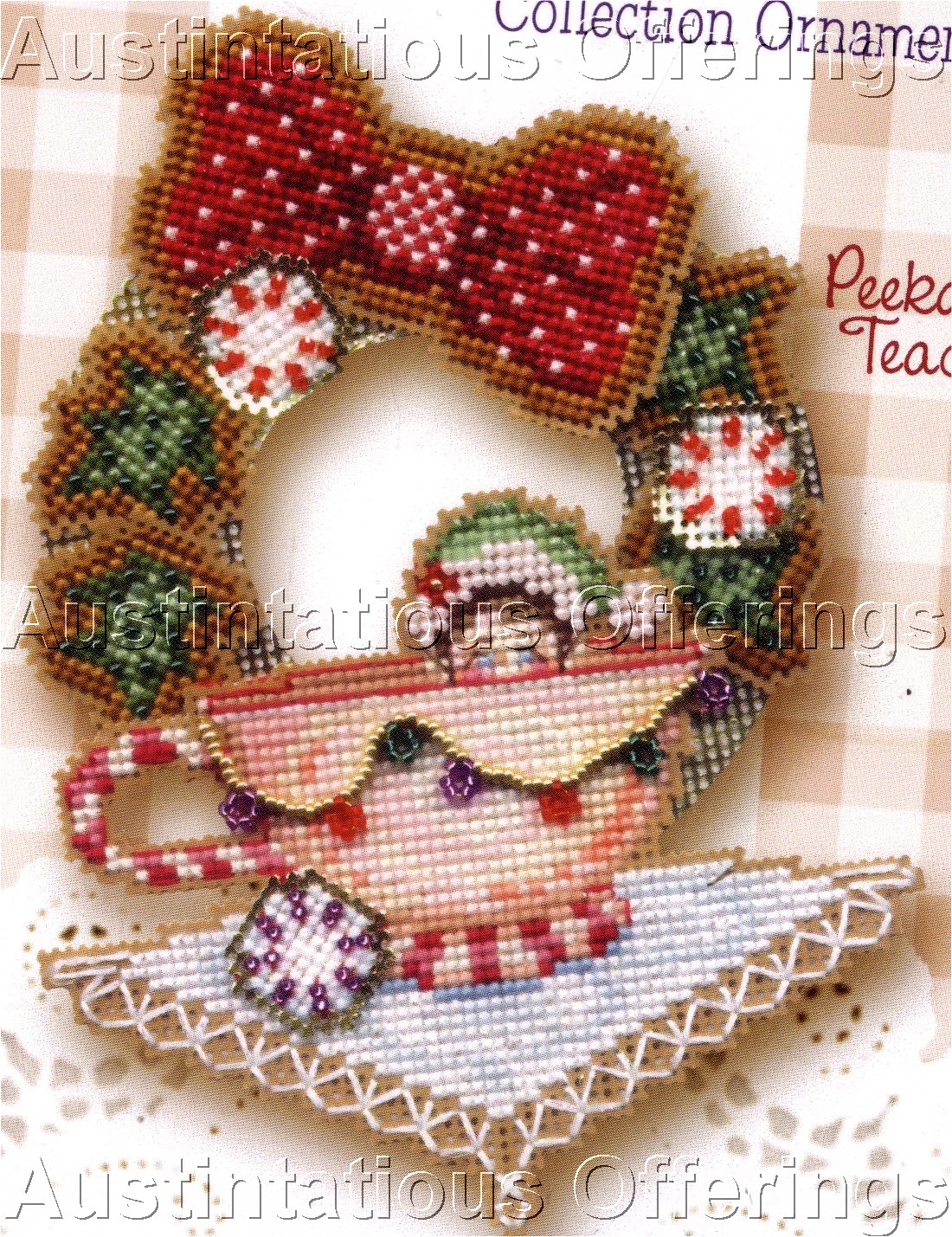 Christmas Elf Babies Bead Cross Stitch Kit Brookes Books Teacup