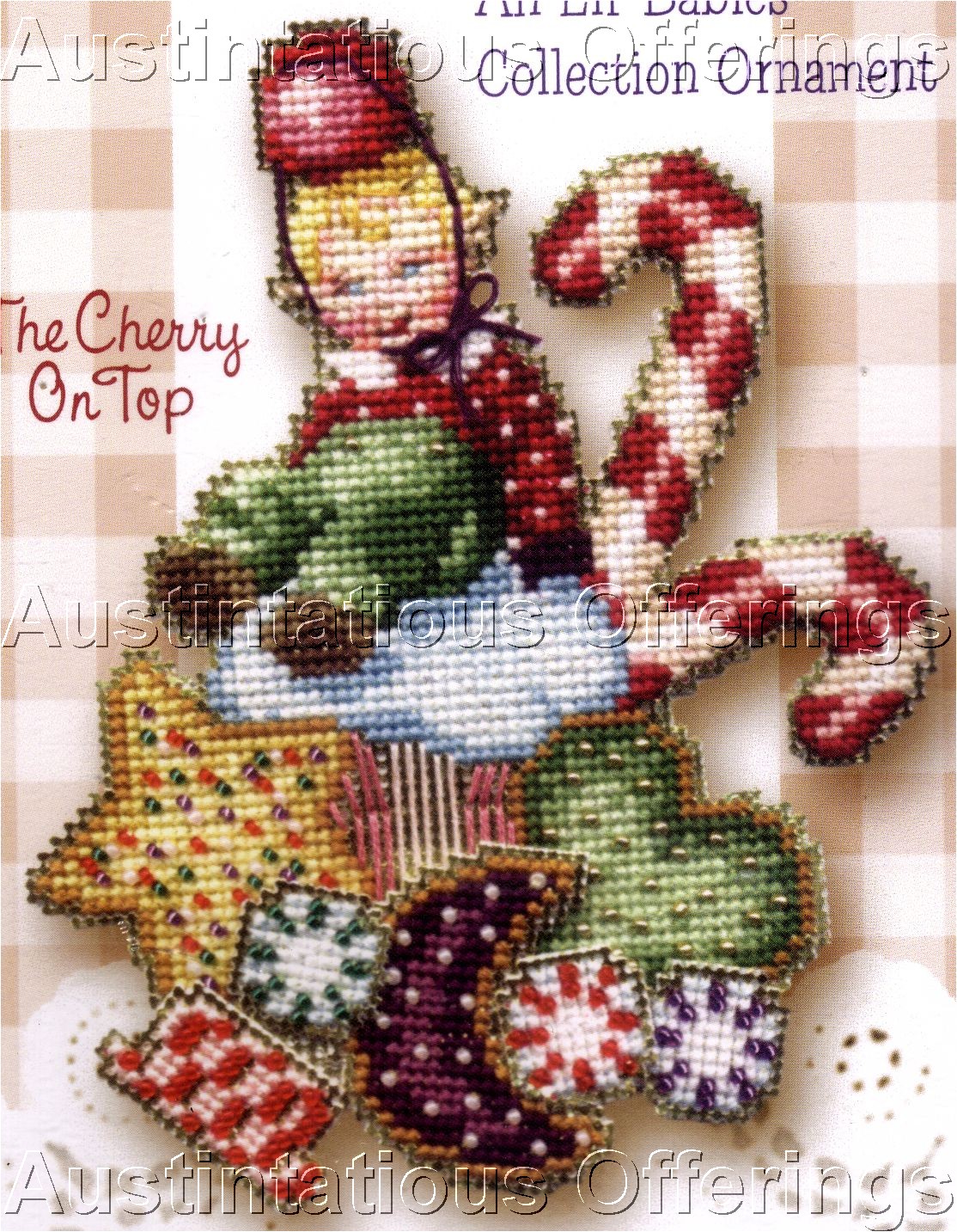 Christmas Elf Babies Bead Cross Stitch Kit Brookes Books Cherry