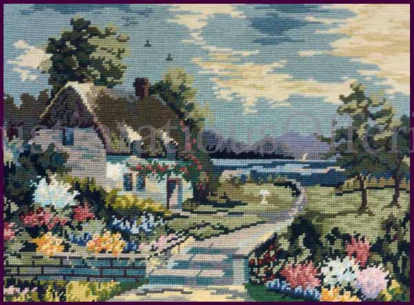 Rare Beam Summer Cottage Counted Needlepoint Kit Sweet Reverie