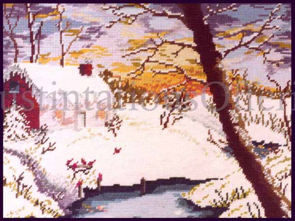 Rare Beam Winter Cottage Counted Needlepoint Kit Snowy Reverie