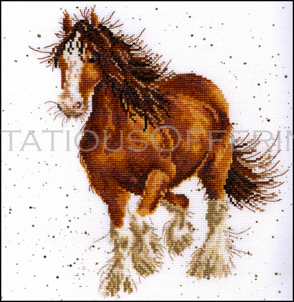 Hannah Dale Wrendale Animals Draft Horse Cross Stitch Kit Suffolk Punch