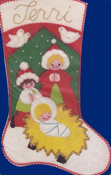 Felt Applique Nativity Scene Stocking Kit