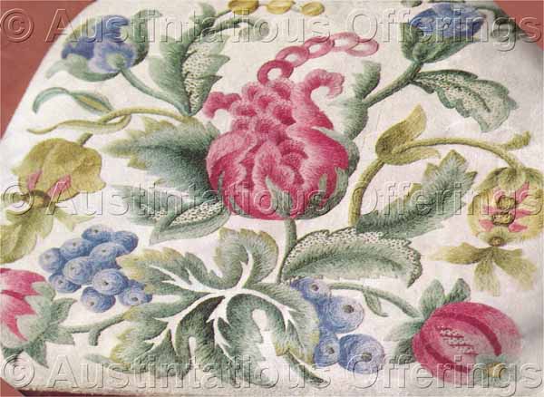 Rare Williams Jacobean Floral Crewel Embroidery Kit Fenwick Seat