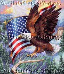 Rare Manning Freedoms Flight Patriotic CrossStitch Kit BaldEagle