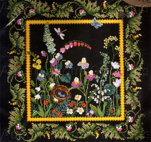 Rare Baatz Secret Garden Cross Stitch Silk Ribbon Embroidery Kit