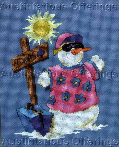 Stoney Creek Tropical Snowman Cross Stitch Kit Winter