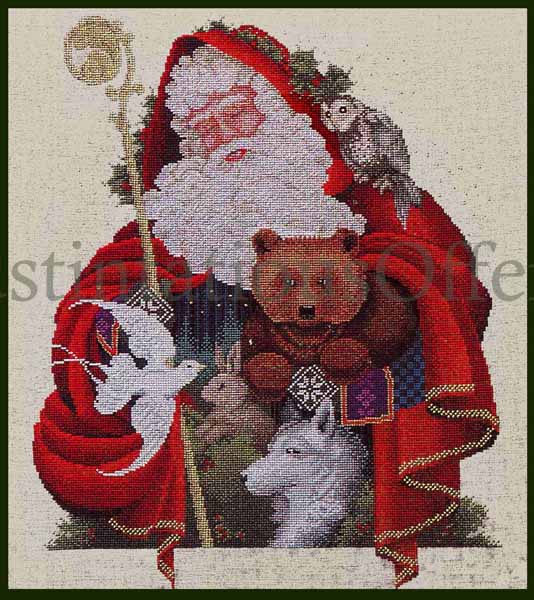 Rare Imblum Forest Santa Claus CrossStitch Kit Woodland St Nick
