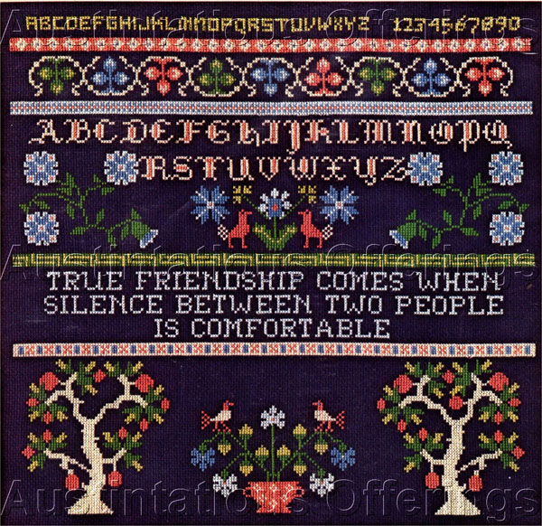 Susan Treglown Folk Art Cross Stitch Sampler Kit True Friendship