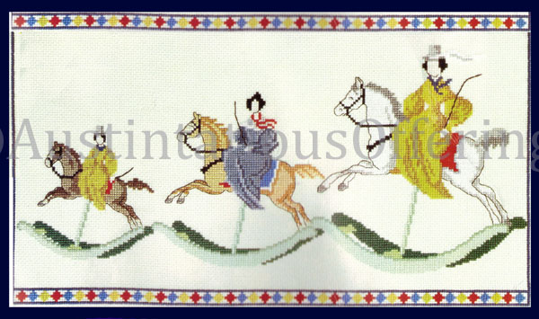 Rare Museum Childhood Cross Stitch Kit Rocking Horse Ladies