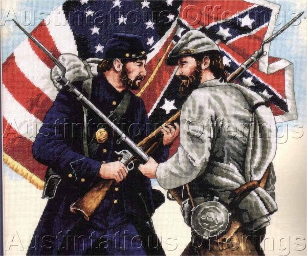 Rare Calle Confederate Union Soldiers Cross Stitch Kit Civil War