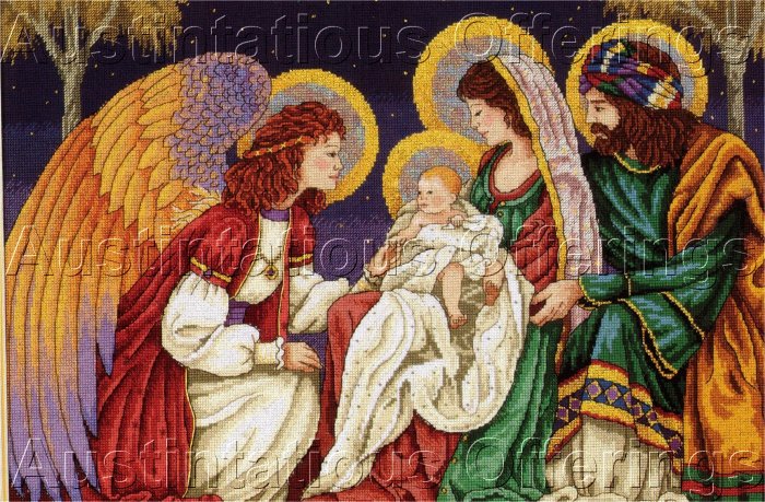 Rare Gilbert Nativity HolyFamily CrossStitch Kit Birth of Christ